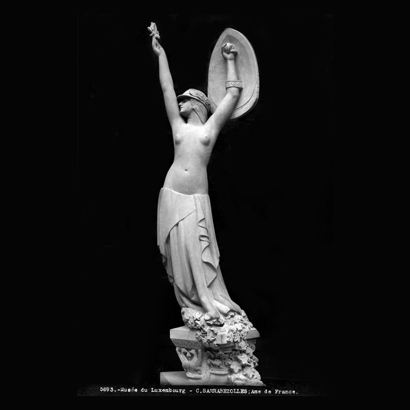 Carlo Sarrabezolles, Sculpture l'Ame de la France, symbole de 1922 PARIS, Meilleur Art Déco Francais